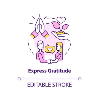 Express gratitude concept icon