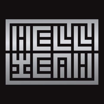 Hell yeah Lettering Maze Typography Design Vector Illustration