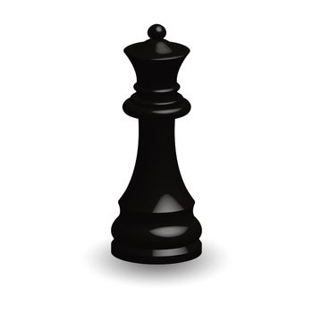 Black chess piece queen 3d on white background.