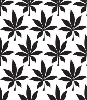Cannabis cartoon illustration. Hemp pattern seamless vector illustration. Marijuana background