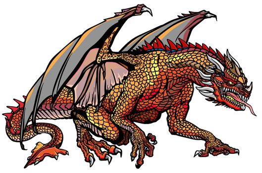 Western Dragon. Classic European mythological creature