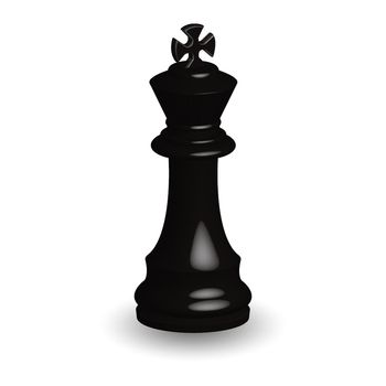Black chess piece king 3d on white background