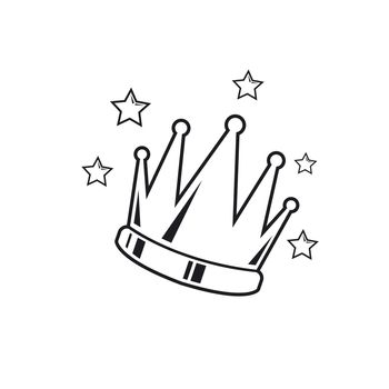 black crown line  icon vector illustration concept design