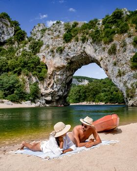 Ardeche France, The famous natural bridge of Pont d'Arc in Ardeche department in France Ardeche