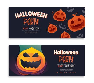 Halloween party invitations or greeting cards background. Halloween illustration template for banner, poster, flyer, sale, and all design.