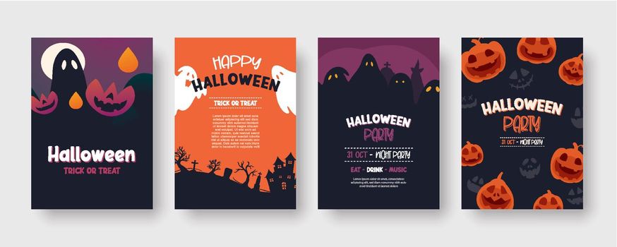 Halloween party invitations or greeting cards background. Halloween illustration template for banner, poster, flyer, sale, and all design.