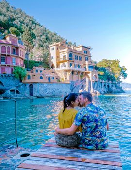 Portofino Liguria Italy, Beautiful bay with colorful houses in Portofino, Liguria, Italy