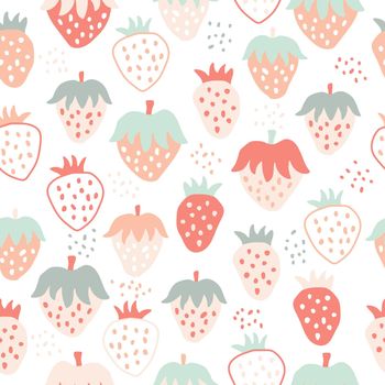 Sweet berry strawberry for colorful print in minimal style