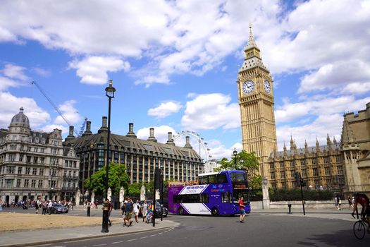 LONDON, UK - JULY 15, 2022: London cityscape with Big Ben, England, United Kingdom