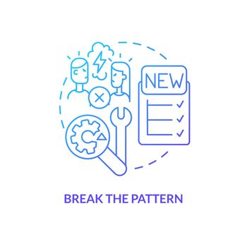 Break pattern blue gradient concept icon