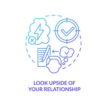 Look upside of relationship blue gradient concept icon