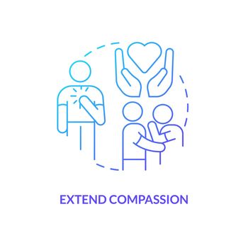 Extend compassion blue gradient concept icon