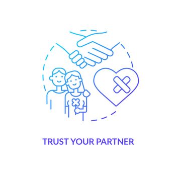 Trust partner blue gradient concept icon