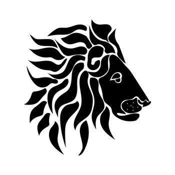 Zodiac sign Leo silhouette, one of the 12 horoscope signs