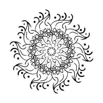 Indian mandala flower pattern for decoration. Mandala line art
