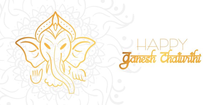 Happy Ganesh Chaturthi Festival Bacground Template with Lord Ganesha Head