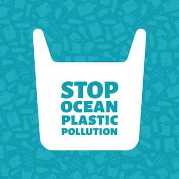 Stop ocean plastic pollution concept