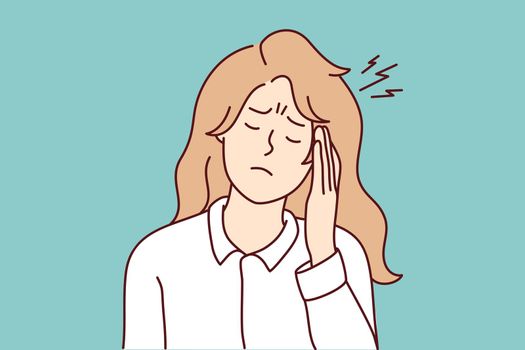 Unhealthy woman suffer from migraine