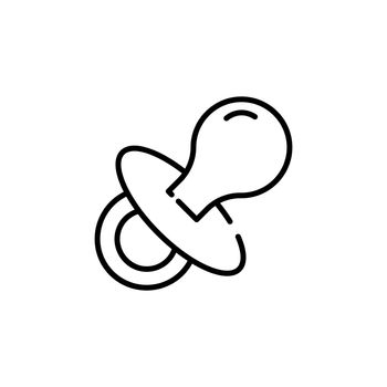 Nipple flat icon. Single high quality outline symbol of baby stuff for web design or mobile app. Thin line signs of nipple for design logo, visit card, etc. Outline pictogram of nipple
