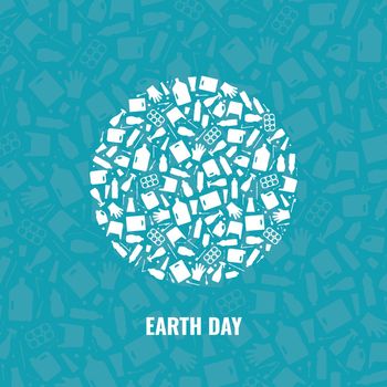 Earth day concept plastic waste planet pollution