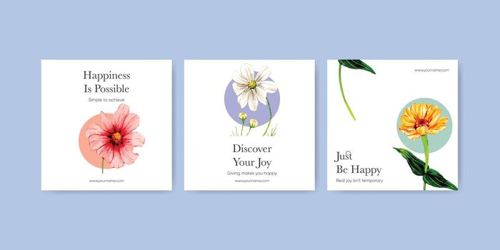 Banner template with happiness happen day concept,watercolor style
