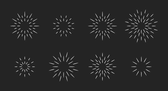 Chalk style star fireworks burst pattern set