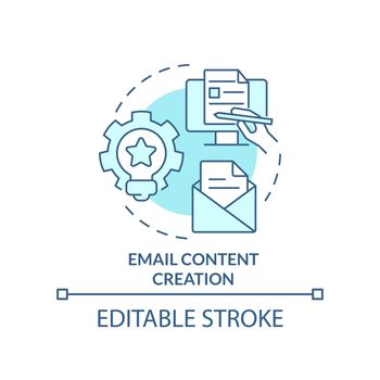 Email content creation turquoise concept icon