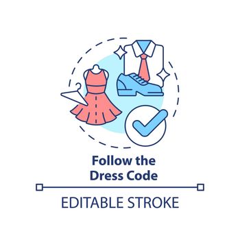 Follow dress code concept icon