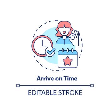 Arrive on time concept icon