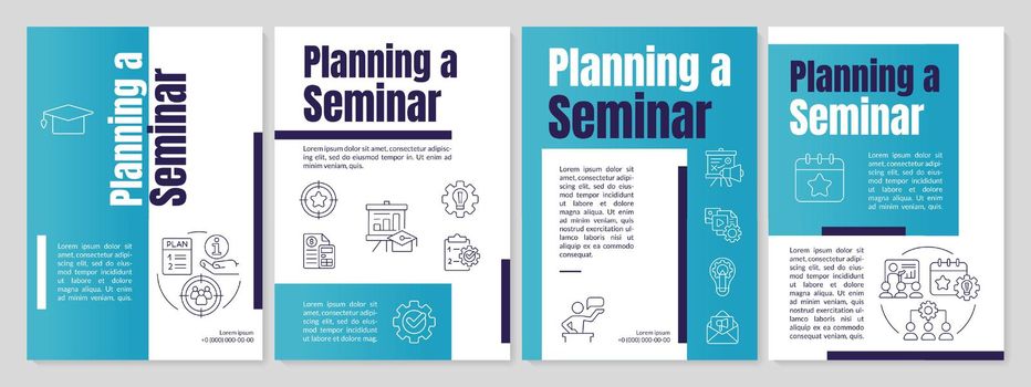 Seminar organization blue brochure template