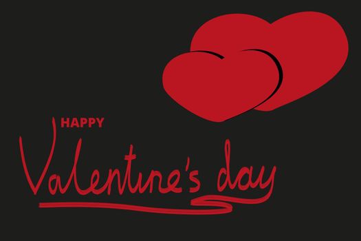 Happy valentines day background template with heart shaped illustration