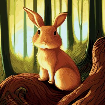Print Scandinavian style design element for nursery. Cute rabbit portrait. scandinavian happy rabbit vector illustration