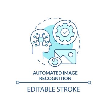 Automated image recognition turquoise concept icon