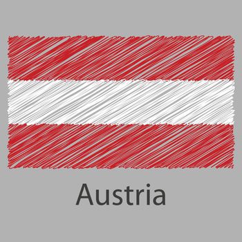 Flag of austria in a graphic version with brushstrokes