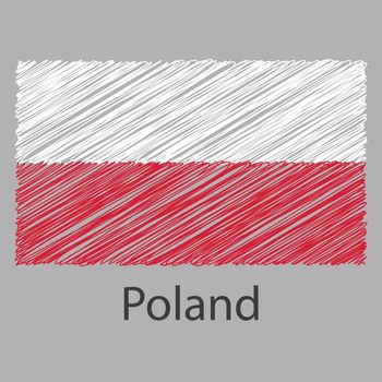 A Scribbled Flag Illustration of the country of Poland