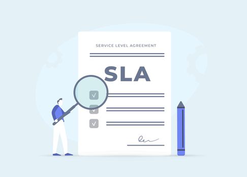 Service Level Agreement Contract Form - SLA acronym business concept illustration