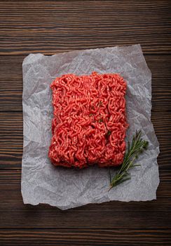 Raw minced meat for catalog from above