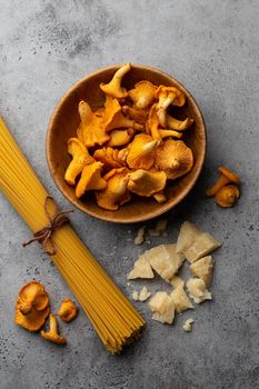 Chanterelle mushrooms pasta