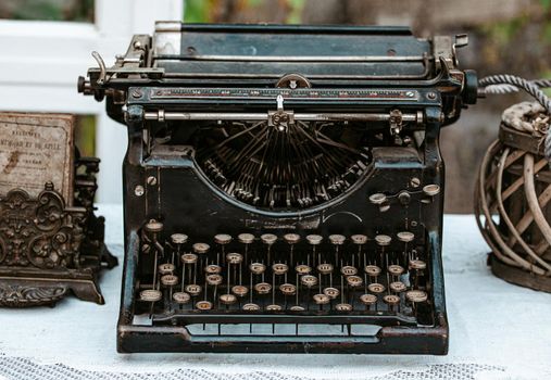 Vintage old typewriter on desk