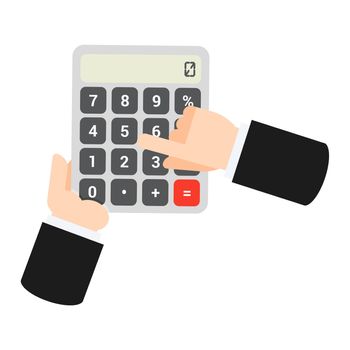 hand using a calculator icon