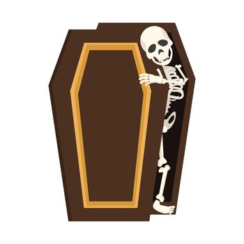 skeleton wake up in coffin cartoon