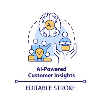 AI powered customer insights concept icon