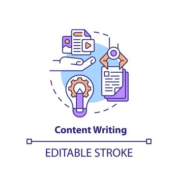 Content writing concept icon