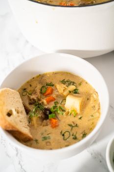 Creamy wild mushroom soup
