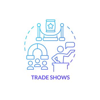 Trade shows blue gradient concept icon