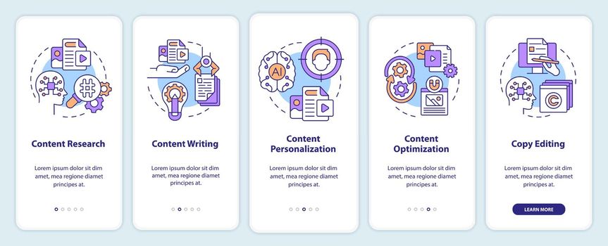 AI in content onboarding mobile app screen
