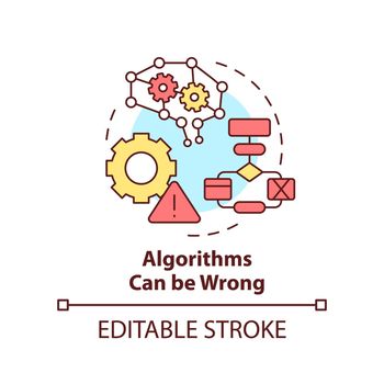 Algorithms can be wrong concept icon
