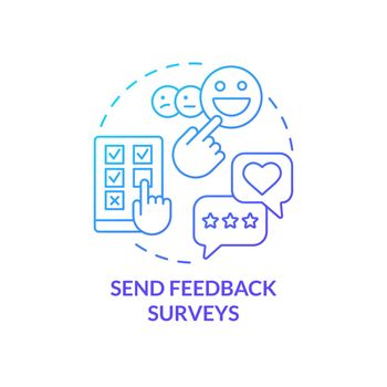 Send feedback surveys blue gradient concept icon