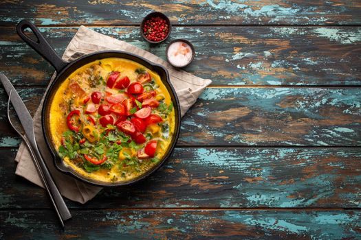 Italian frittata with eggs and vegetables
