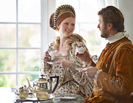Ah tea...the mark of the civilized. A king and queen taking tea together at home.